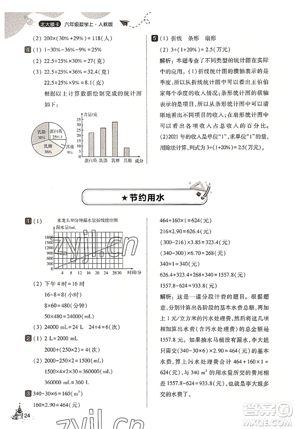 東北師范大學(xué)出版社2022北大綠卡六年級數(shù)學(xué)上冊人教版答案