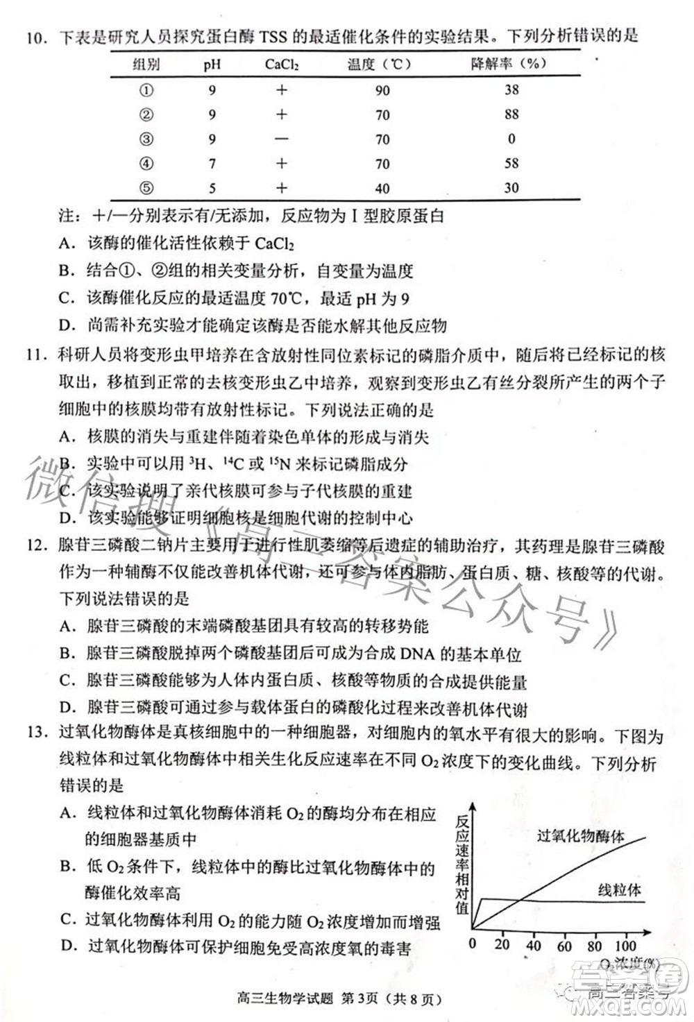 日照市2020級高三上學期校際聯(lián)合考試生物學試題及答案