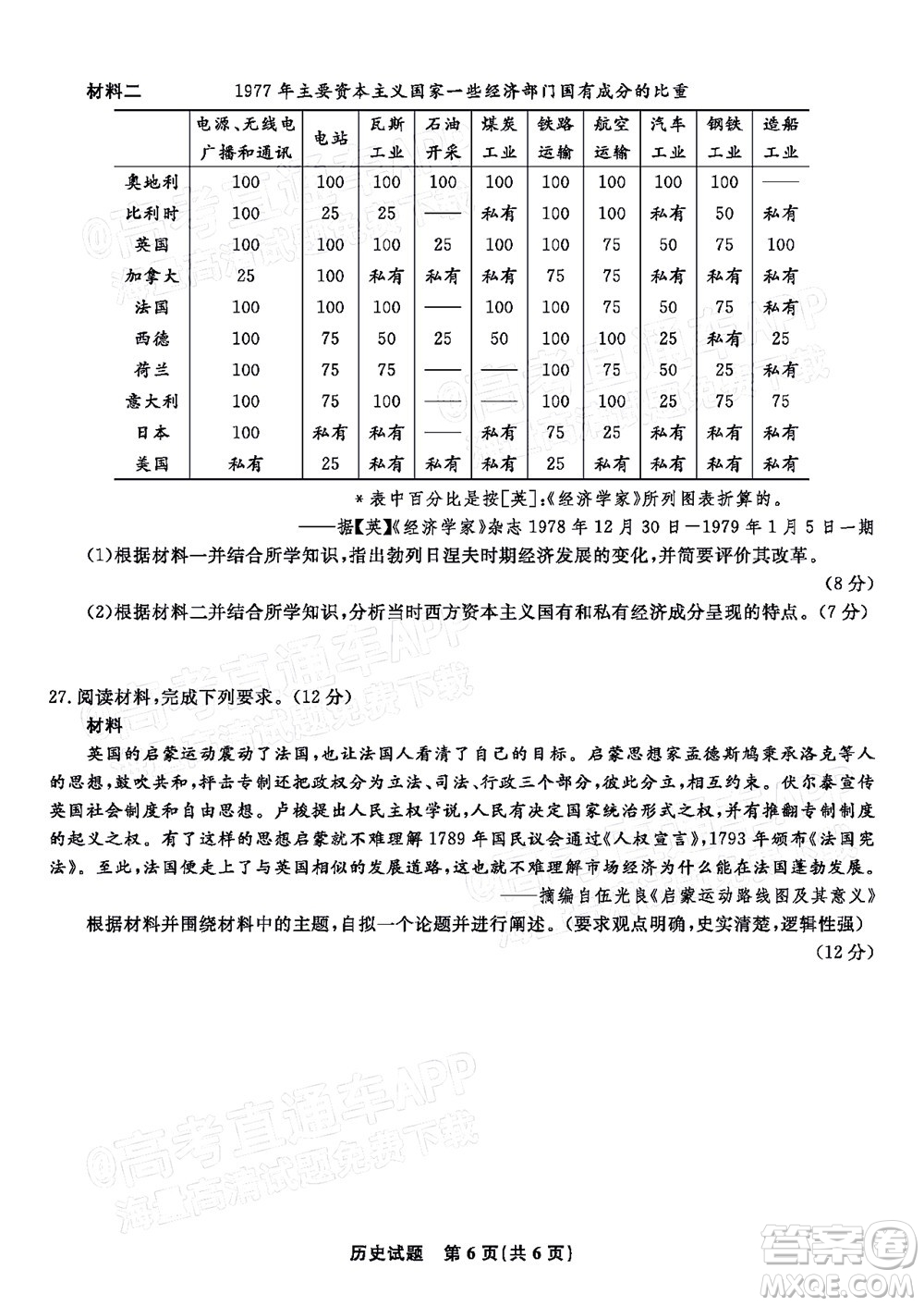 2023屆蚌埠市高三8月質(zhì)檢歷史試題及答案