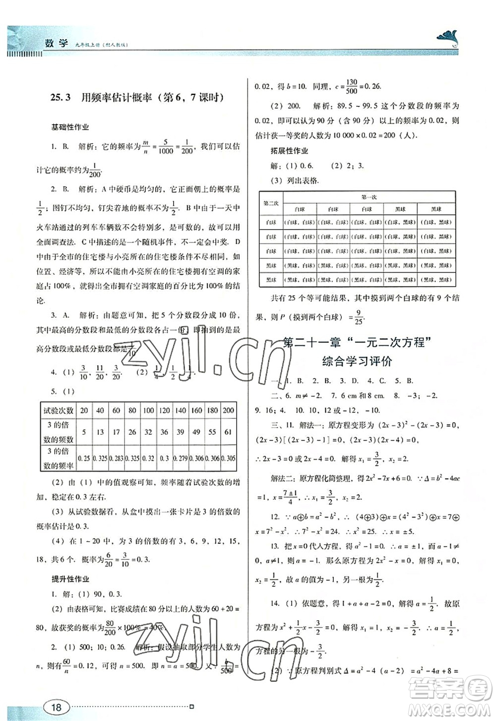 廣東教育出版社2022南方新課堂金牌學案九年級數(shù)學上冊人教版答案