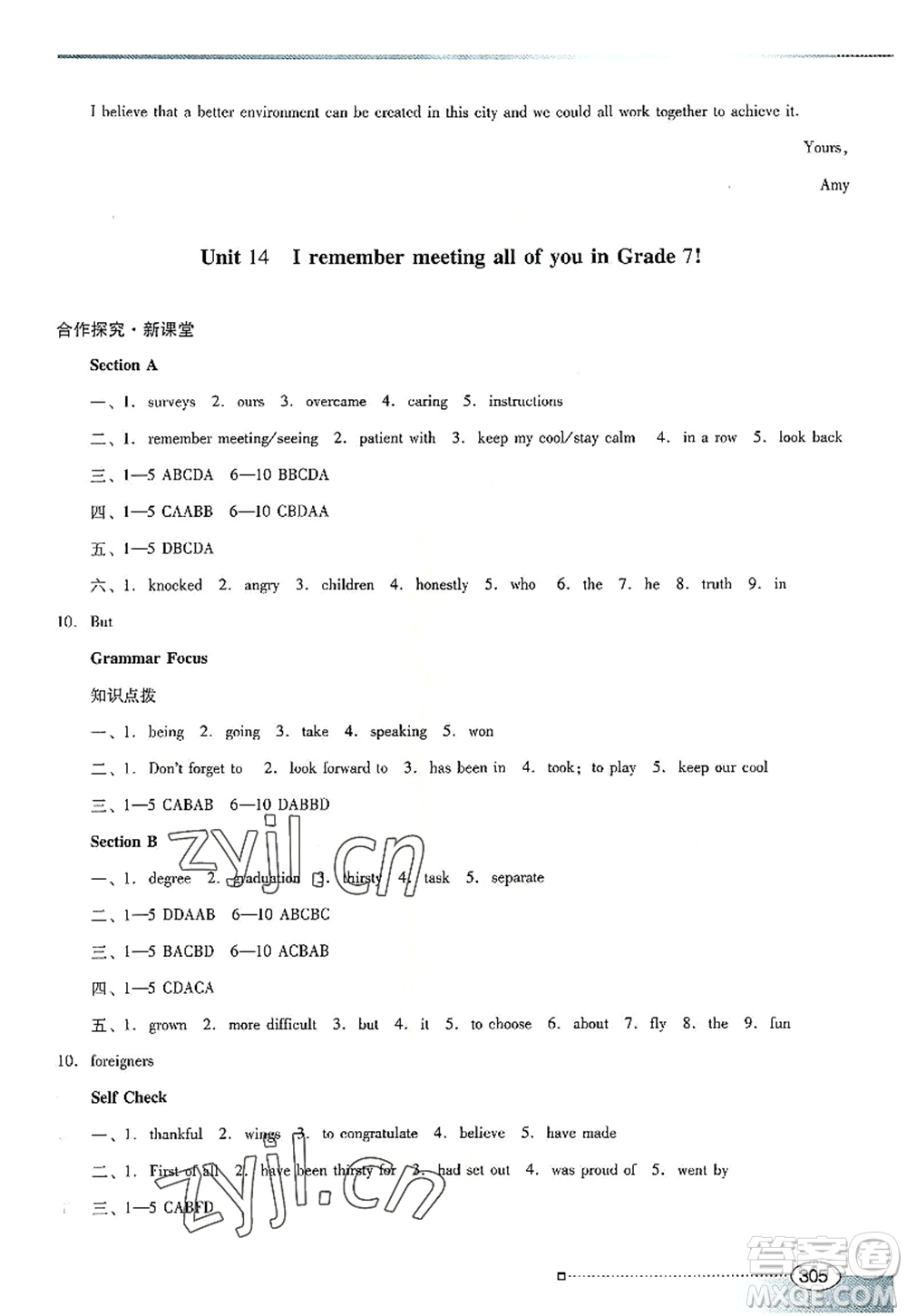 廣東教育出版社2022南方新課堂金牌學(xué)案九年級(jí)英語(yǔ)全一冊(cè)人教版答案