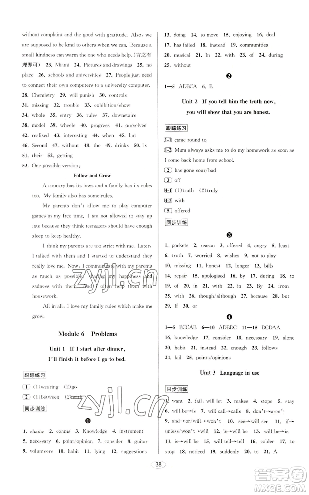 北京教育出版社2022秋季教與學課程同步講練九年級英語外研新標準版參考答案