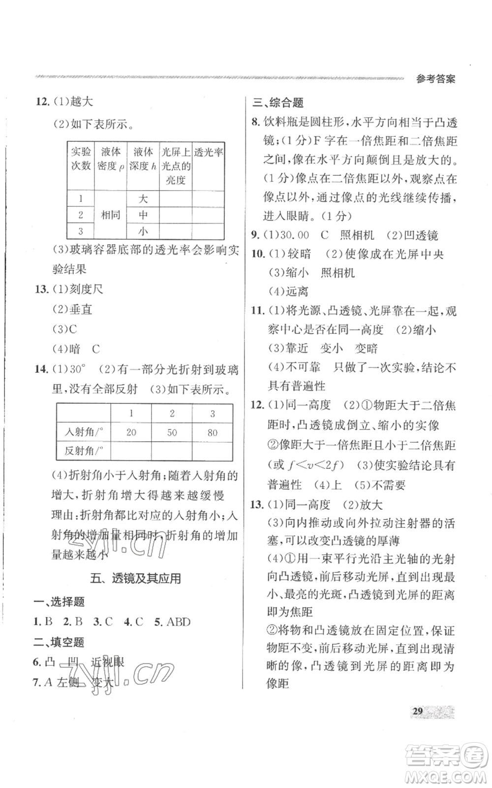 延邊大學(xué)出版社2022秋季點(diǎn)石成金金牌每課通八年級上冊物理人教版參考答案