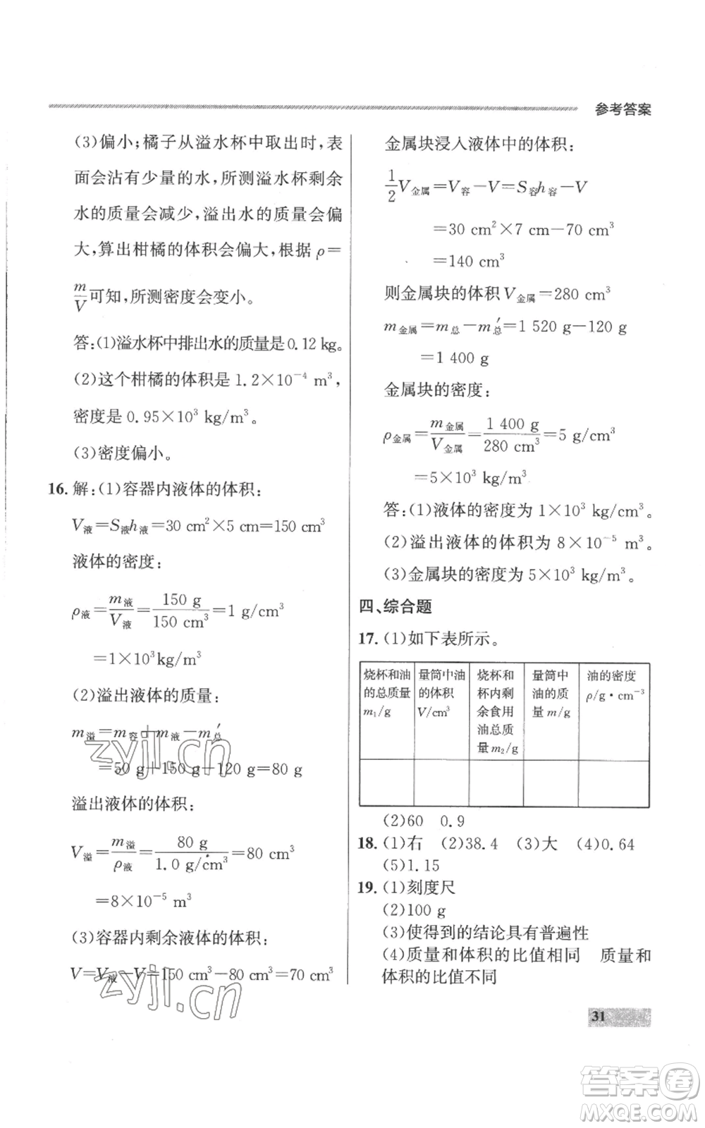 延邊大學(xué)出版社2022秋季點(diǎn)石成金金牌每課通八年級上冊物理人教版參考答案