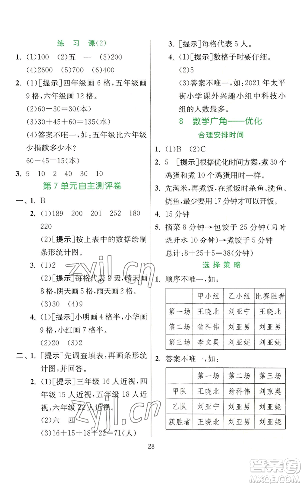 江蘇人民出版社2022秋季實(shí)驗(yàn)班提優(yōu)訓(xùn)練四年級(jí)上冊(cè)數(shù)學(xué)人教版參考答案