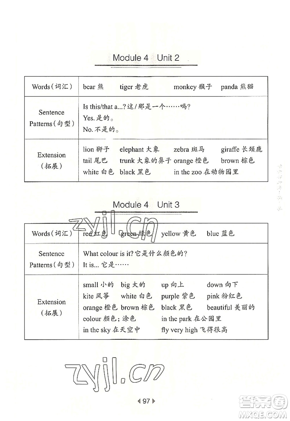 華東師范大學出版社2022一課一練一年級英語第一學期N版華東師大版上海專用答案