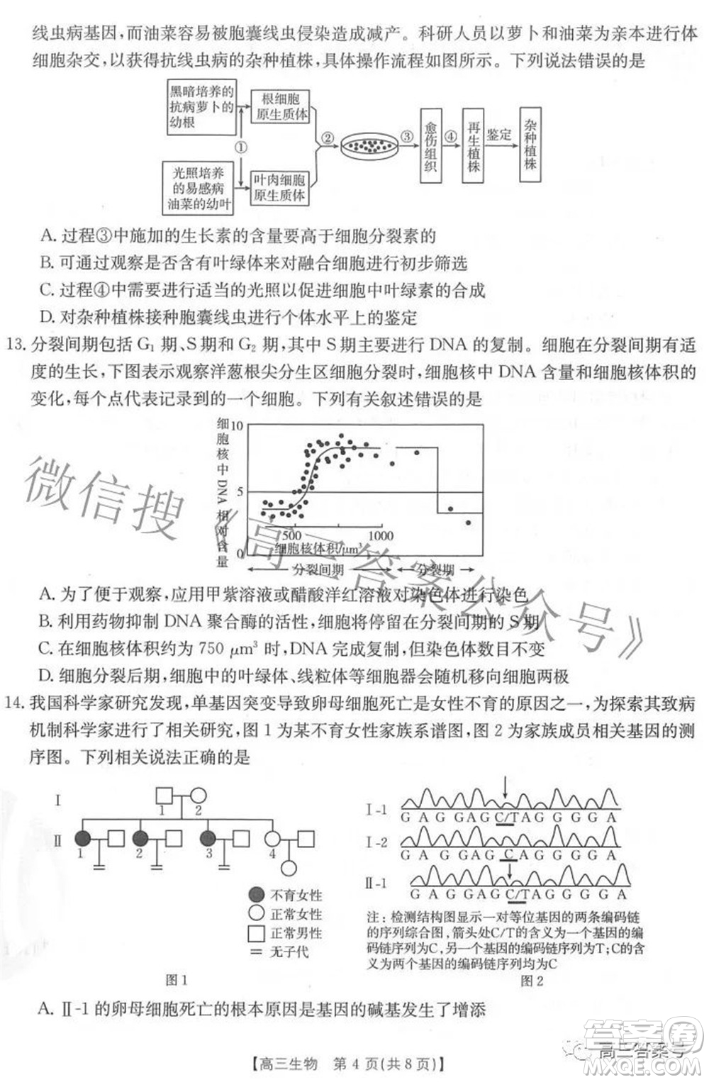 2023屆福建金太陽(yáng)高三9月聯(lián)考生物試題及答案