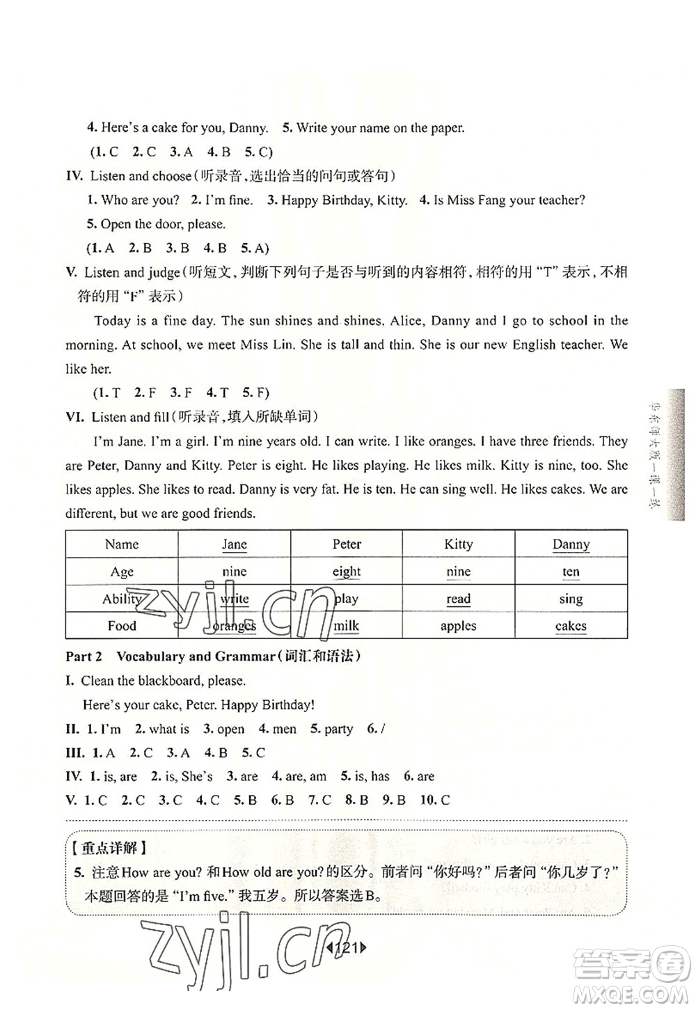 華東師范大學(xué)出版社2022一課一練三年級(jí)英語第一學(xué)期N版增強(qiáng)版華東師大版上海專用答案