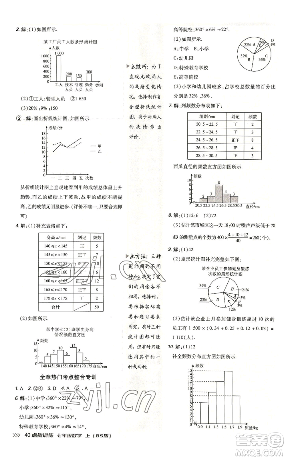 安徽教育出版社2022秋季點撥訓練七年級上冊數(shù)學北師大版參考答案