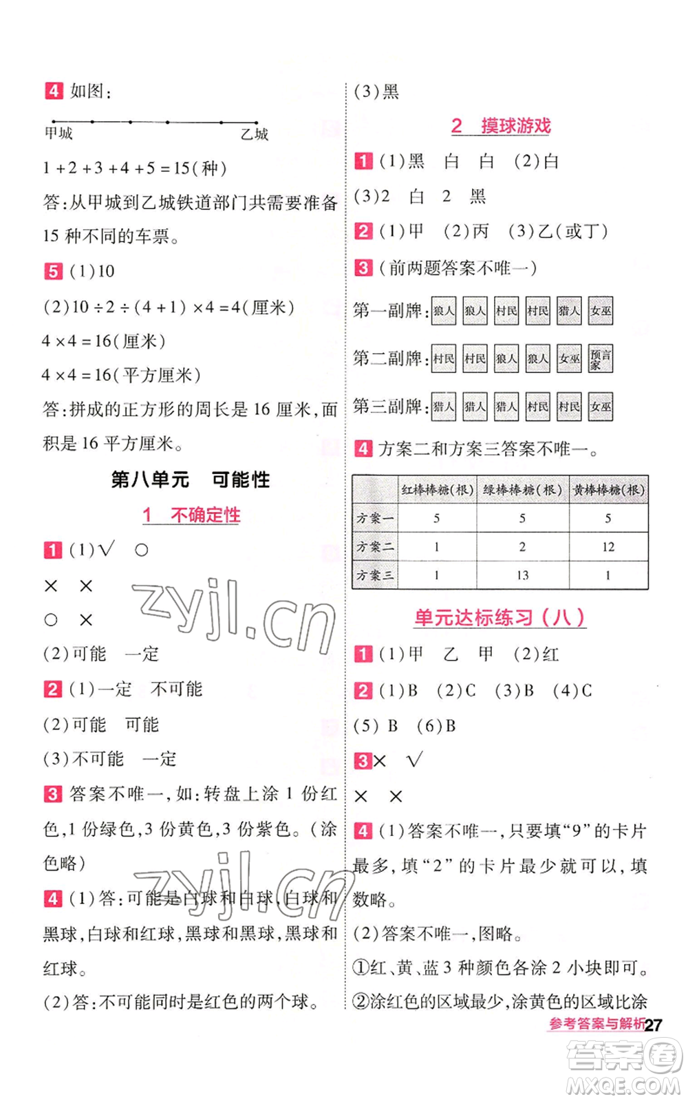 南京師范大學(xué)出版社2022秋季一遍過四年級(jí)上冊(cè)數(shù)學(xué)北師大版參考答案