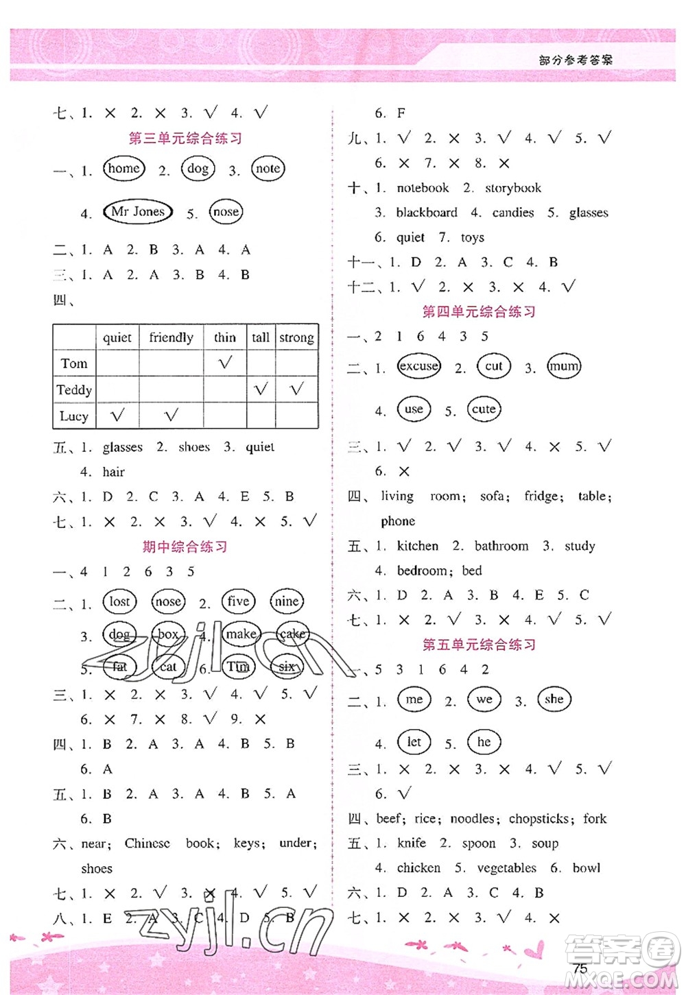 廣西師范大學(xué)出版社2022新課程學(xué)習(xí)輔導(dǎo)四年級英語上冊人教版答案