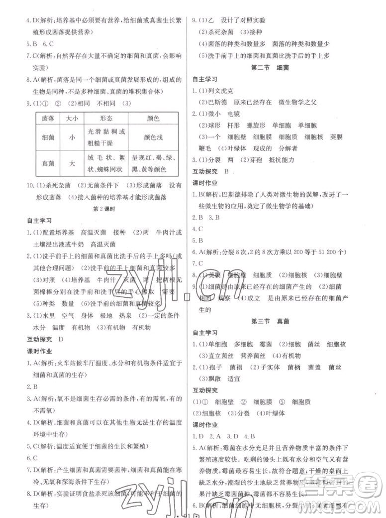 長(zhǎng)江少年兒童出版社2022長(zhǎng)江全能學(xué)案同步練習(xí)冊(cè)生物學(xué)八年級(jí)上冊(cè)人教版答案