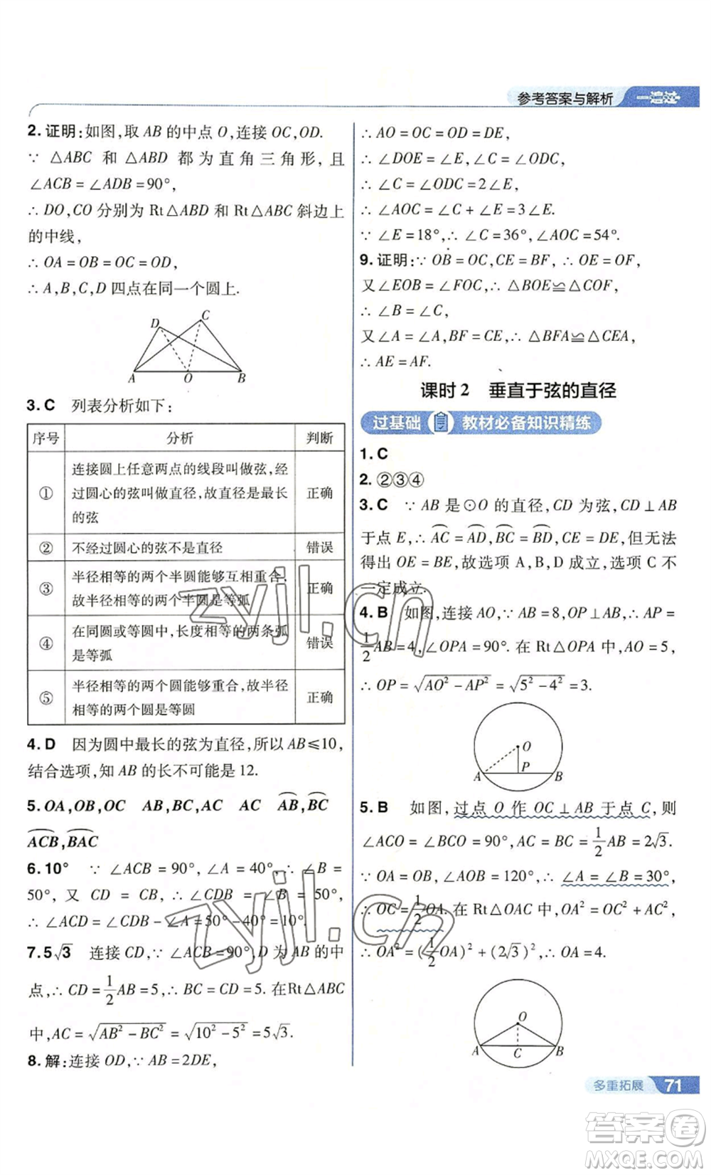 南京師范大學(xué)出版社2022秋季一遍過(guò)九年級(jí)上冊(cè)數(shù)學(xué)人教版參考答案