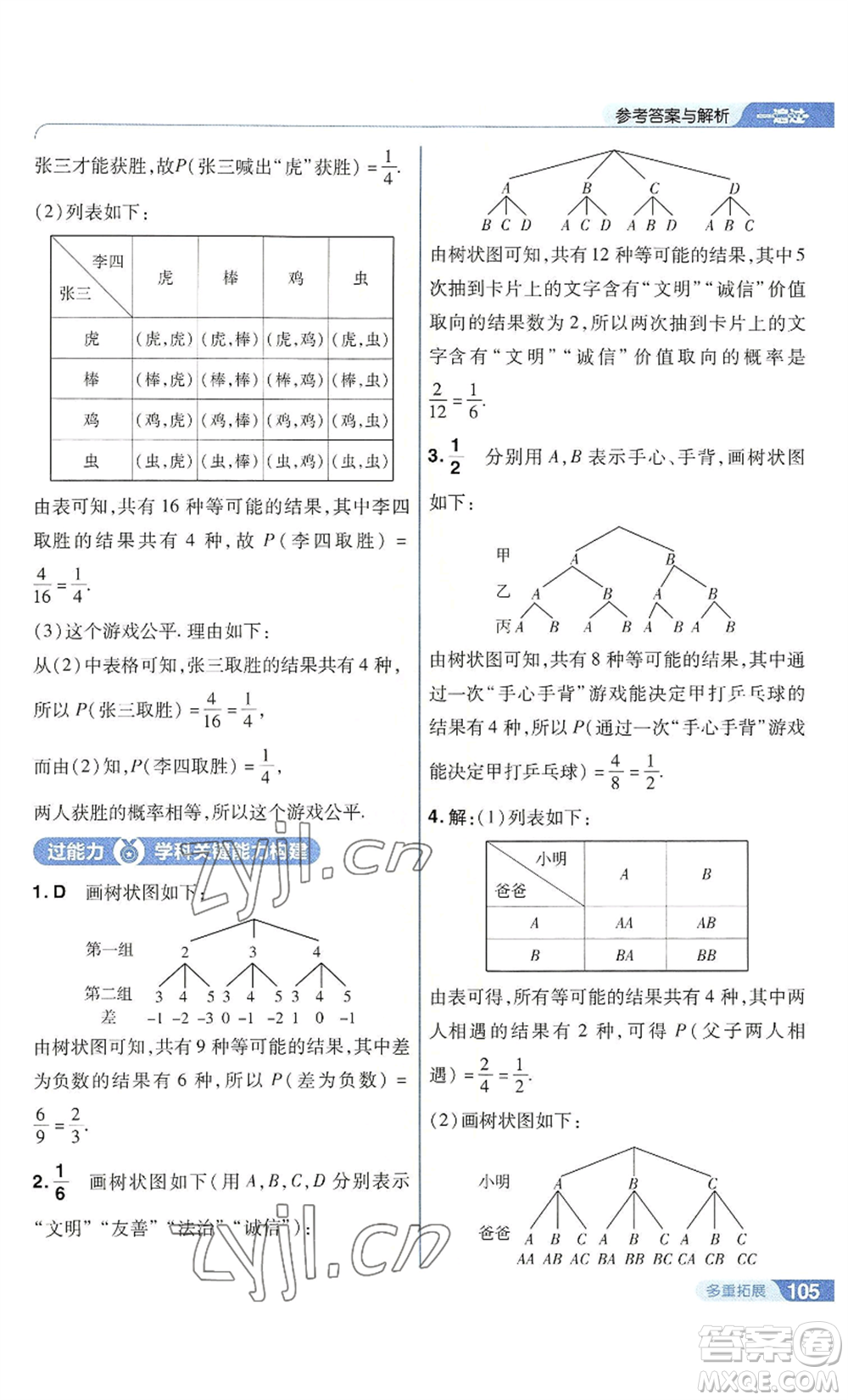 南京師范大學(xué)出版社2022秋季一遍過九年級上冊數(shù)學(xué)華東師大版參考答案