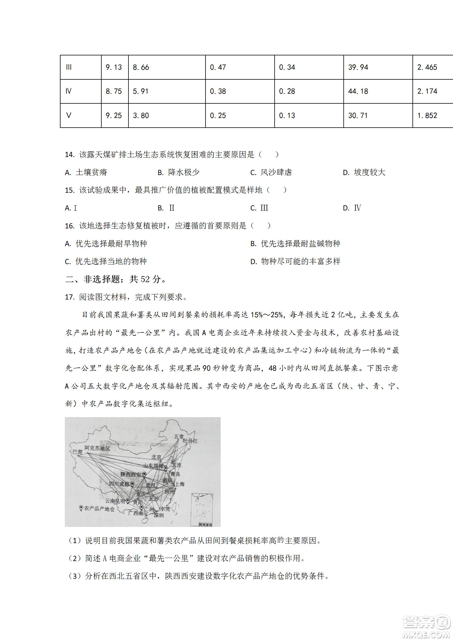 河北省省級聯(lián)測2022-2023學(xué)年高三上學(xué)期第一次月考地理試題及答案