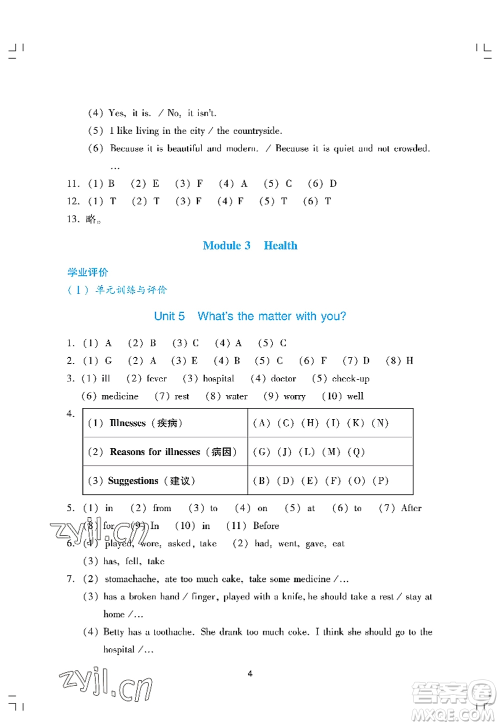 廣州出版社2022陽(yáng)光學(xué)業(yè)評(píng)價(jià)六年級(jí)英語(yǔ)上冊(cè)教科版答案