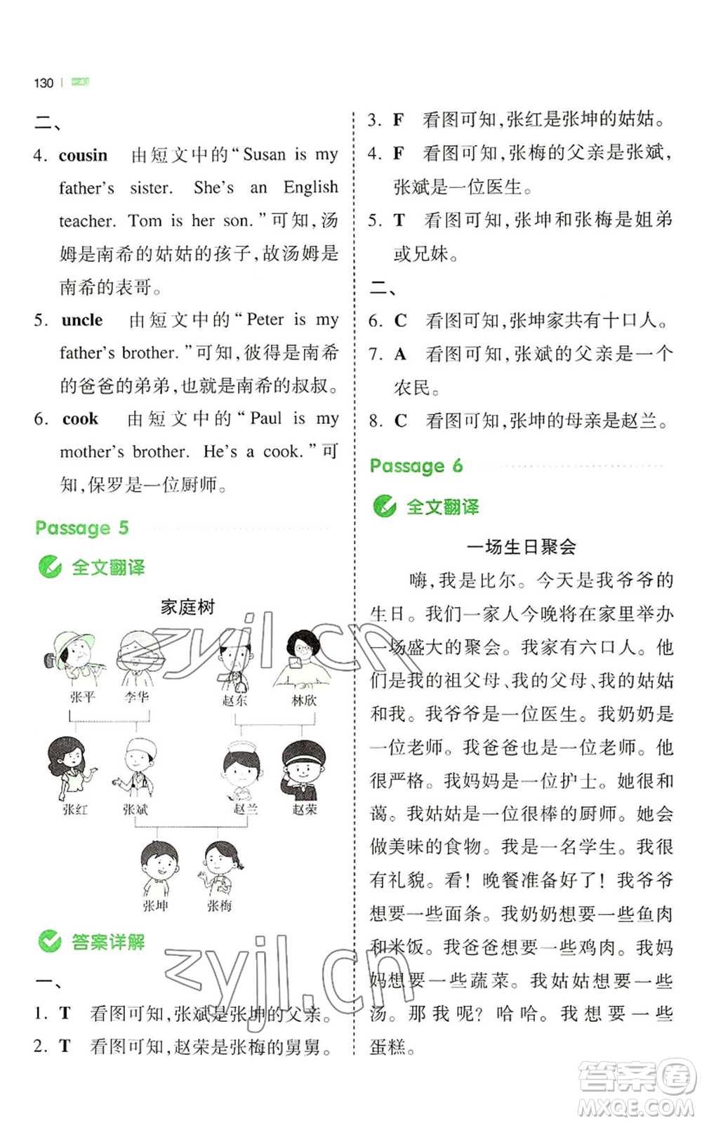 江西人民出版社2022一本小學(xué)英語同步閱讀四年級上冊通用版參考答案