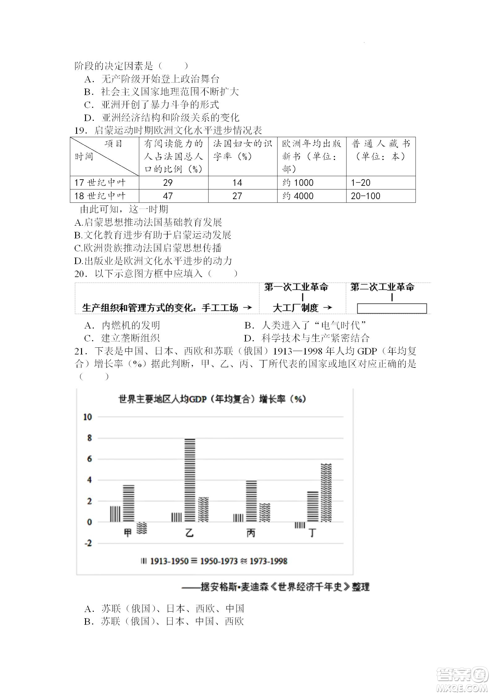 遼寧2022-2023學(xué)年度上六校高三期初考試歷史試題及答案