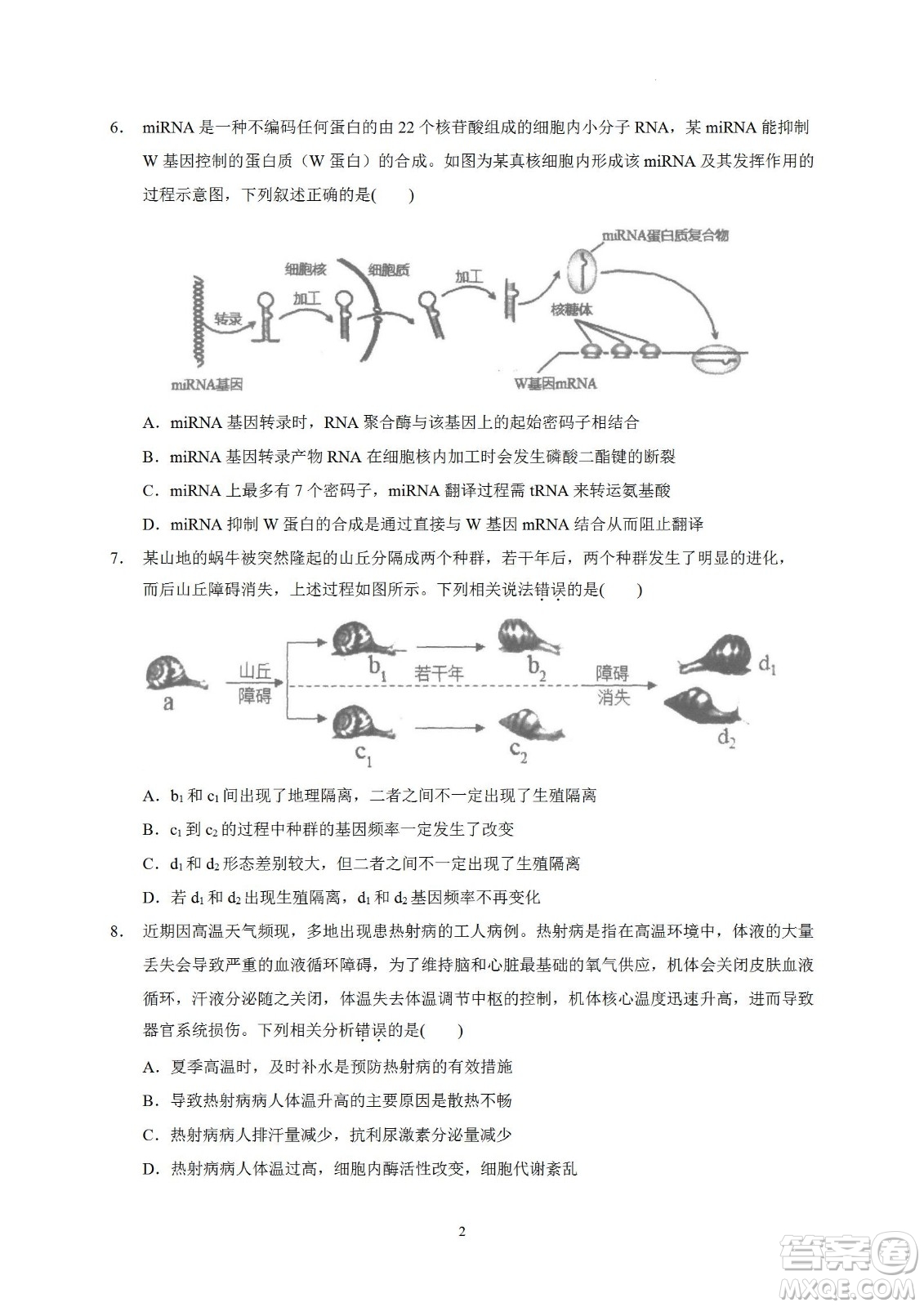 汕頭市金山中學2023屆高三第一學期摸底考試生物試題及答案