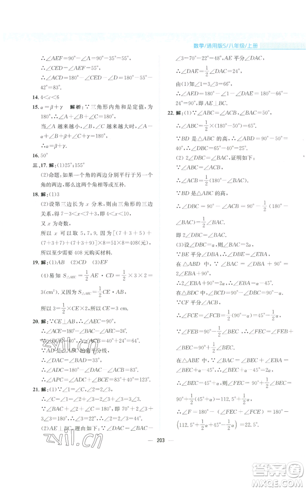 安徽教育出版社2022新編基礎訓練八年級上冊數(shù)學通用版S參考答案