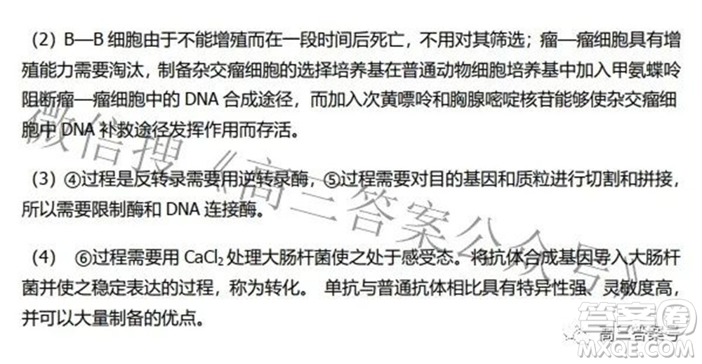 2023屆河北省示范性高中高三年級調(diào)研考試生物試題及答案