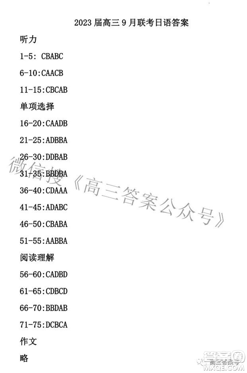 百師聯(lián)盟2023屆高三一輪復(fù)習(xí)聯(lián)考一全國卷日語試題及答案
