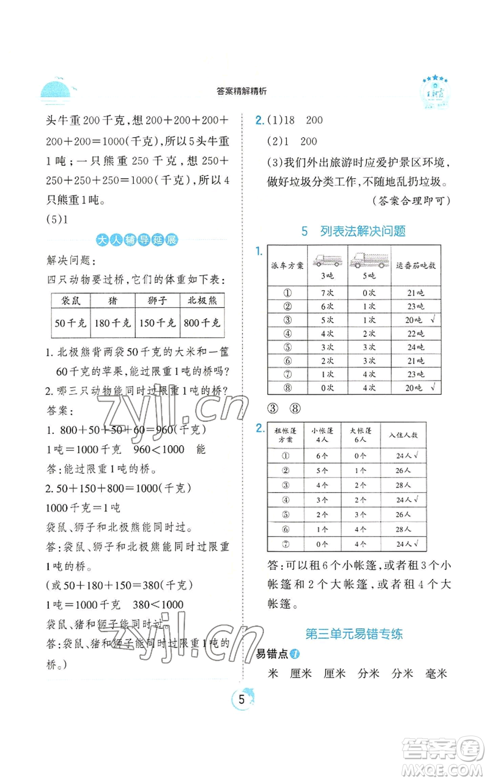 江西人民出版社2022王朝霞德才兼?zhèn)渥鳂I(yè)創(chuàng)新設(shè)計(jì)三年級(jí)上冊(cè)數(shù)學(xué)人教版參考答案