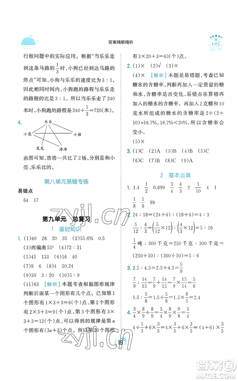 江西人民出版社2022王朝霞德才兼?zhèn)渥鳂I(yè)創(chuàng)新設(shè)計(jì)六年級(jí)上冊(cè)數(shù)學(xué)人教版參考答案