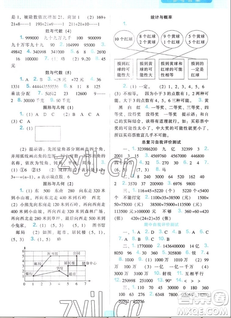 遼海出版社2022秋新課程能力培養(yǎng)數(shù)學(xué)四年級上冊北師大版答案