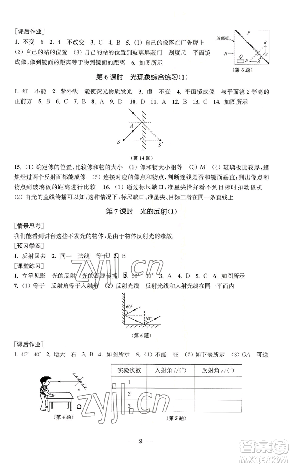 江蘇鳳凰美術(shù)出版社2022能力素養(yǎng)與學(xué)力提升八年級(jí)上冊(cè)物理蘇科版參考答案