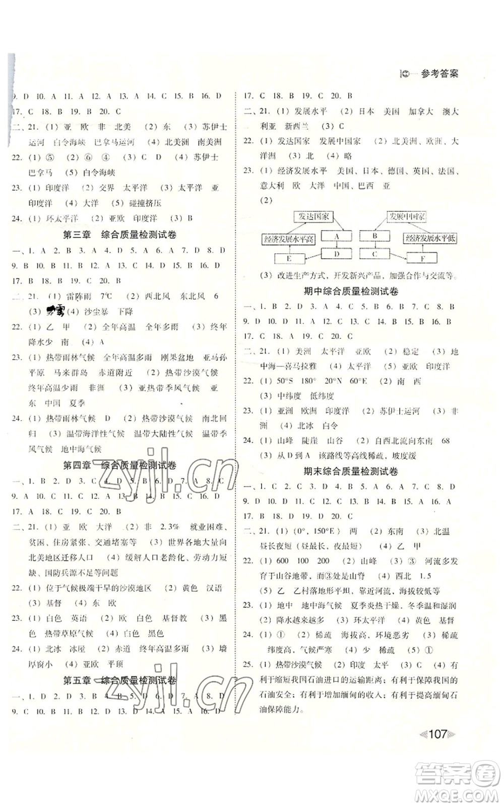 吉林出版集團股份有限公司2022勝券在握打好基礎作業(yè)本七年級上冊地理人教版參考答案