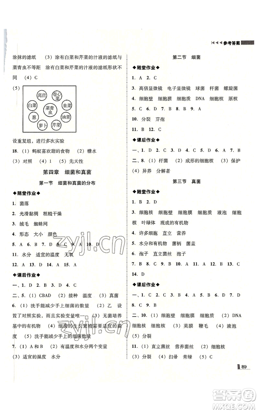 吉林出版集團有限責(zé)任公司2022勝券在握遼寧作業(yè)分層培優(yōu)學(xué)案八年級上冊生物人教版參考答案