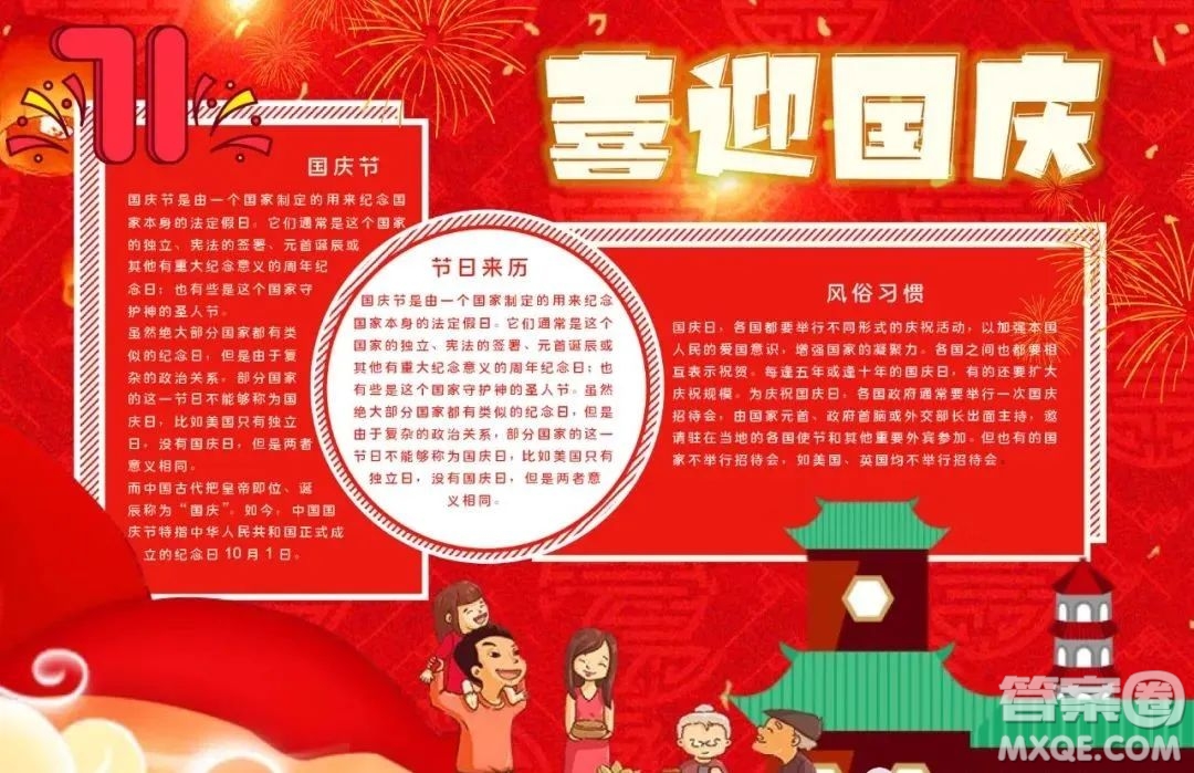 2022國慶節(jié)手抄報模板整理 2022國慶節(jié)手抄報圖片簡單