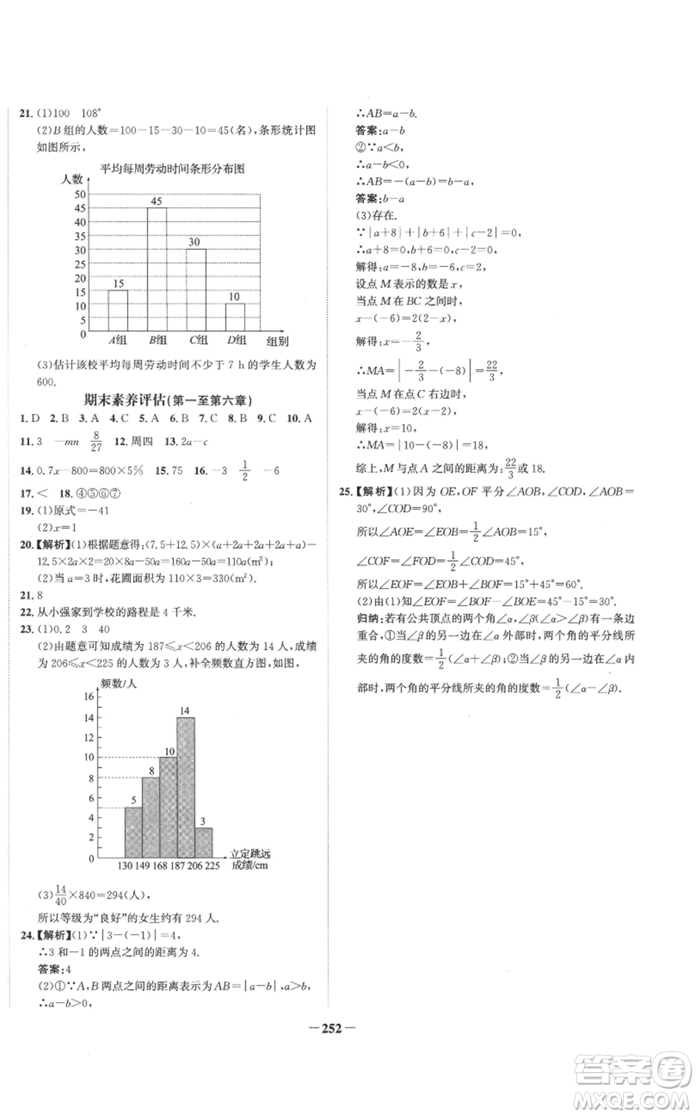 未來出版社2022世紀(jì)金榜金榜學(xué)案七年級上冊數(shù)學(xué)北師大版參考答案