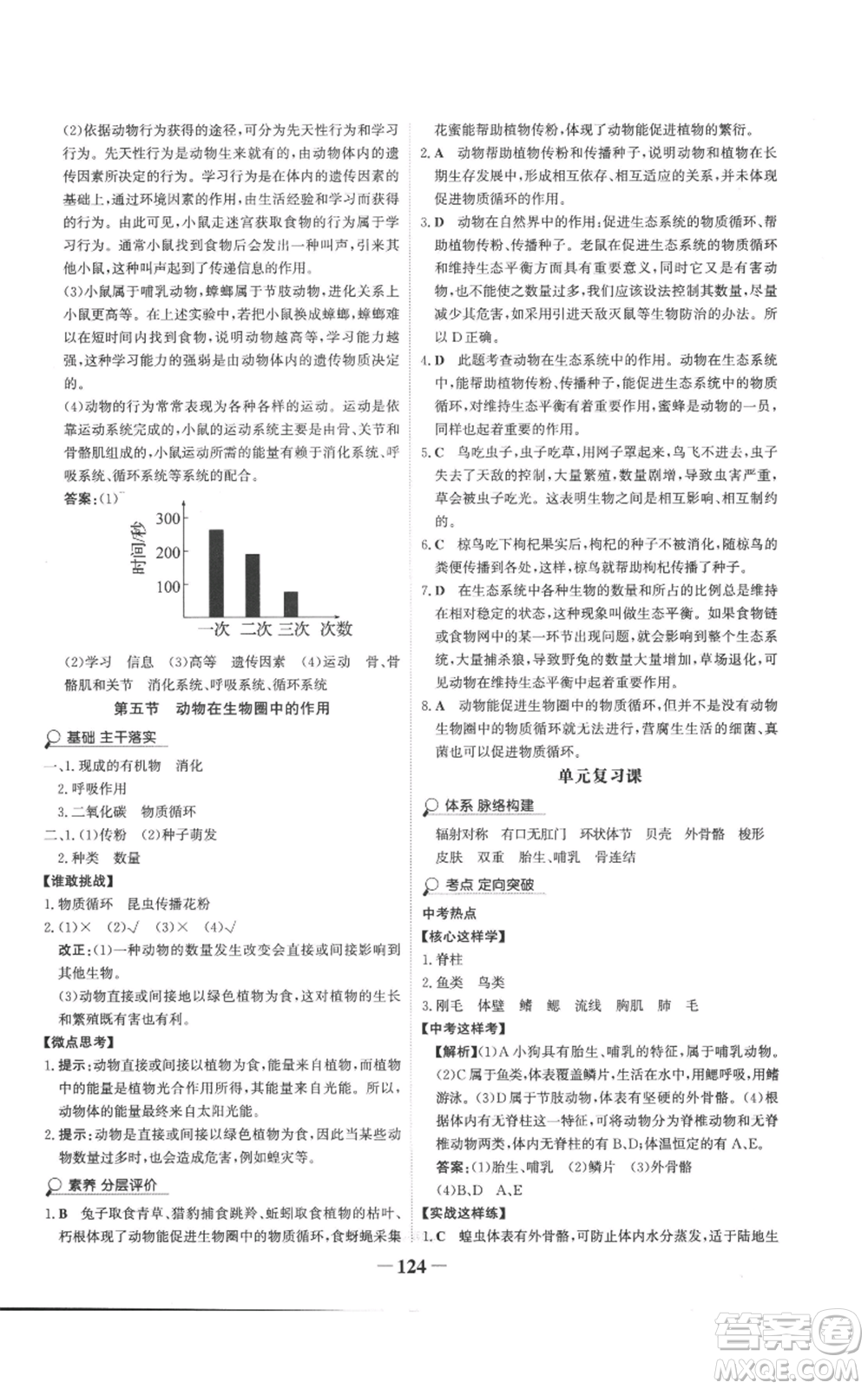 未來出版社2022世紀(jì)金榜金榜學(xué)案七年級(jí)上冊(cè)生物濟(jì)南版參考答案
