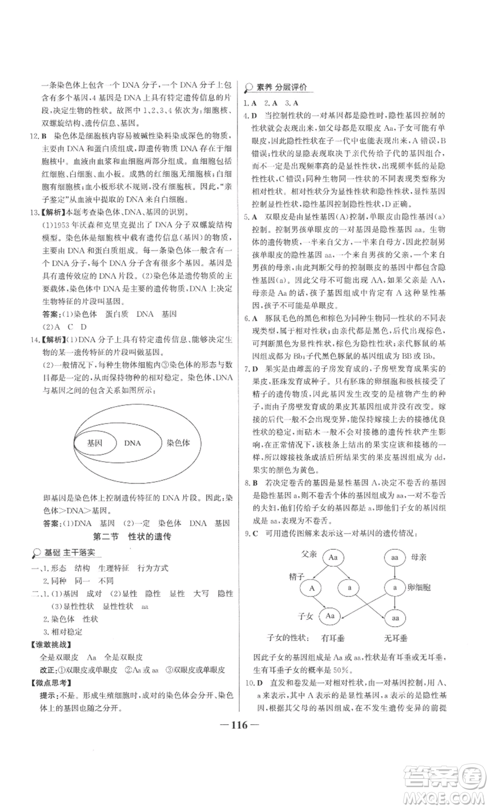 未來出版社2022世紀(jì)金榜金榜學(xué)案八年級(jí)上冊(cè)生物濟(jì)南版參考答案