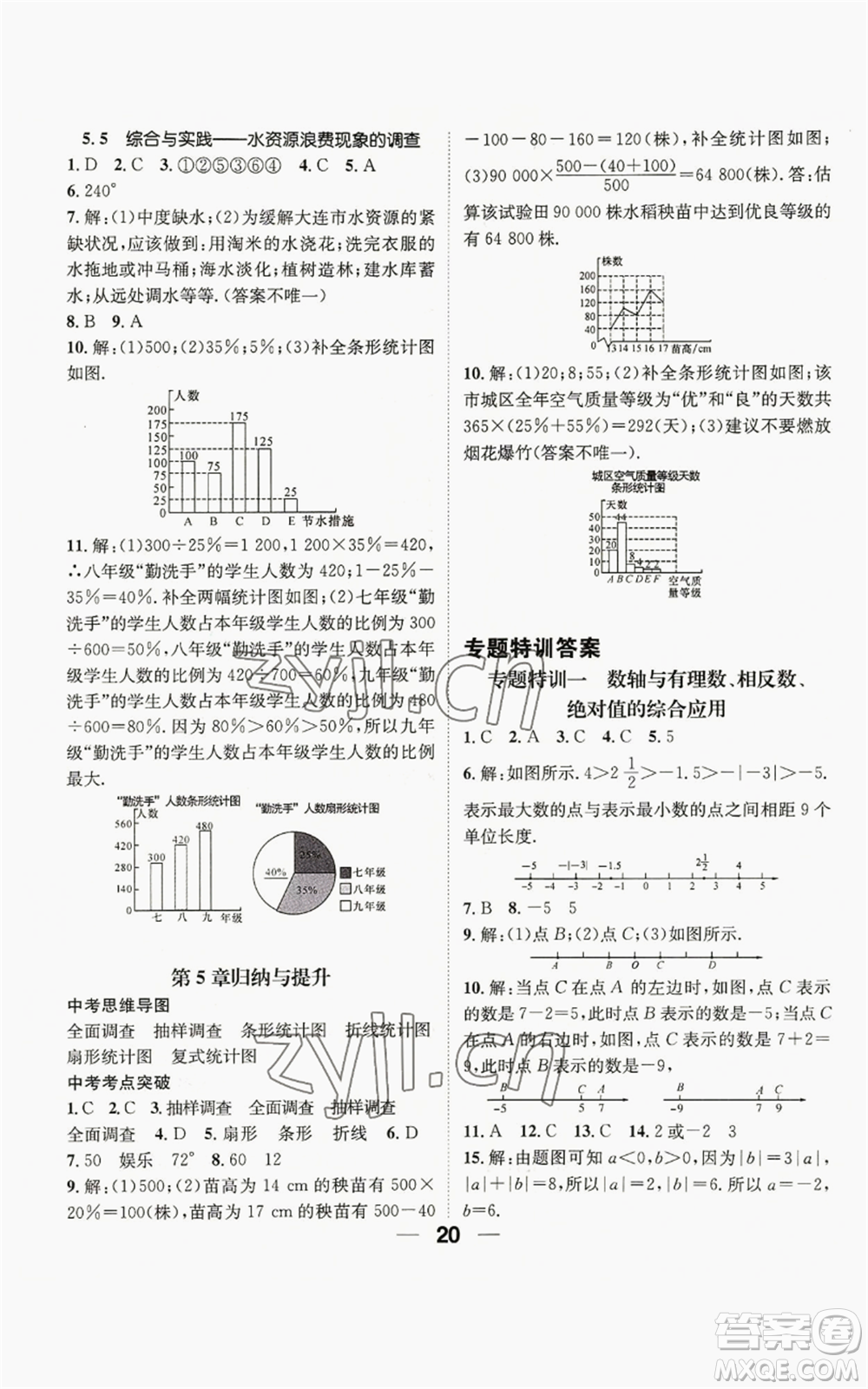 陽(yáng)光出版社2022精英新課堂七年級(jí)上冊(cè)數(shù)學(xué)滬科版參考答案