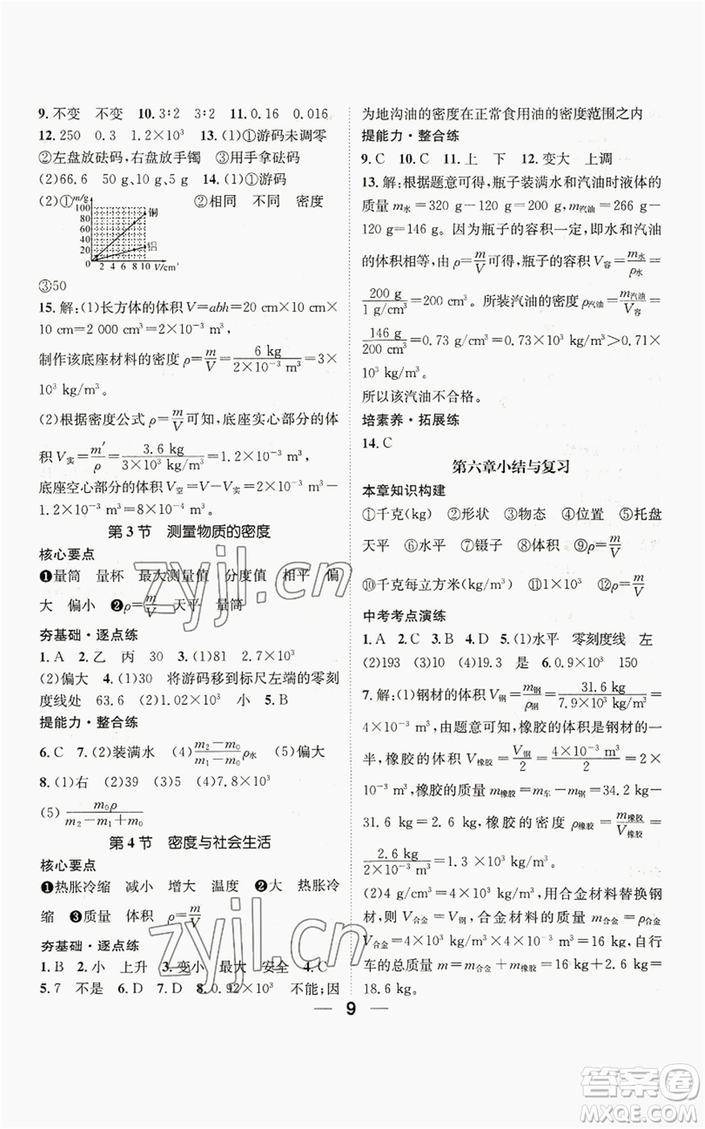 江西教育出版社2022精英新課堂三點(diǎn)分層作業(yè)八年級(jí)上冊(cè)物理人教版參考答案