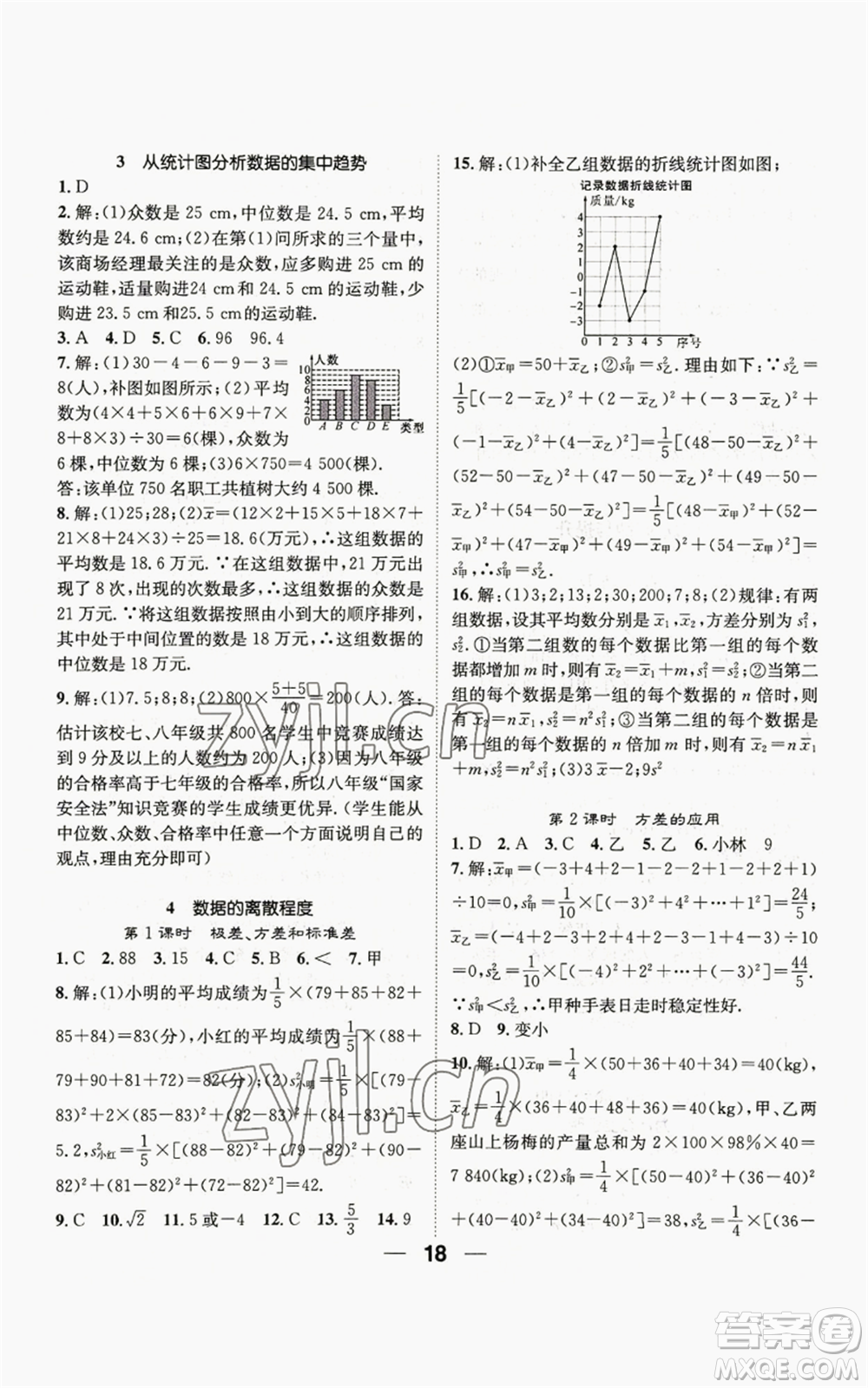 江西教育出版社2022精英新課堂三點(diǎn)分層作業(yè)八年級上冊數(shù)學(xué)北師大版參考答案