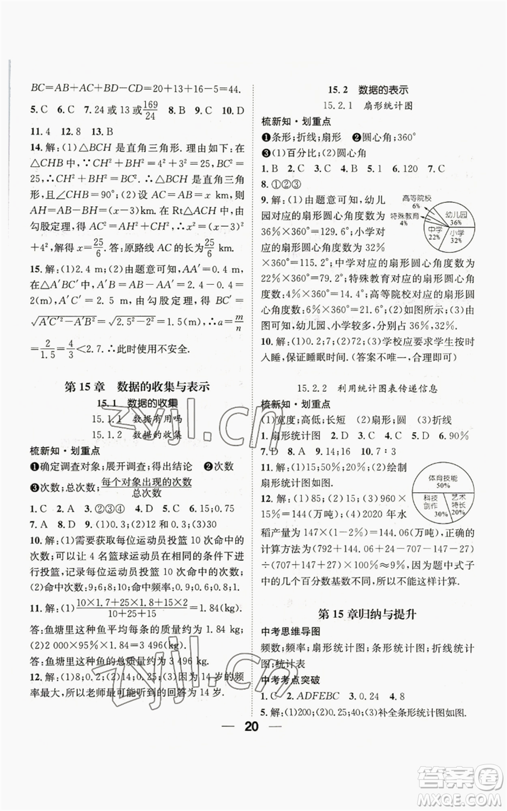 陽光出版社2022精英新課堂八年級上冊數(shù)學華師大版參考答案