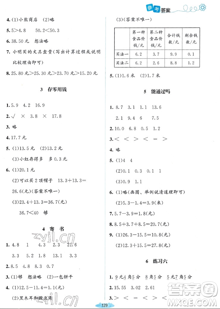 北京師范大學出版社2022秋課堂精練數(shù)學三年級上冊北師大版雙色版答案