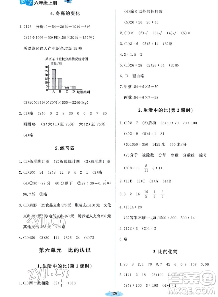 北京師范大學(xué)出版社2022秋課堂精練數(shù)學(xué)六年級(jí)上冊(cè)北師大版雙色版答案