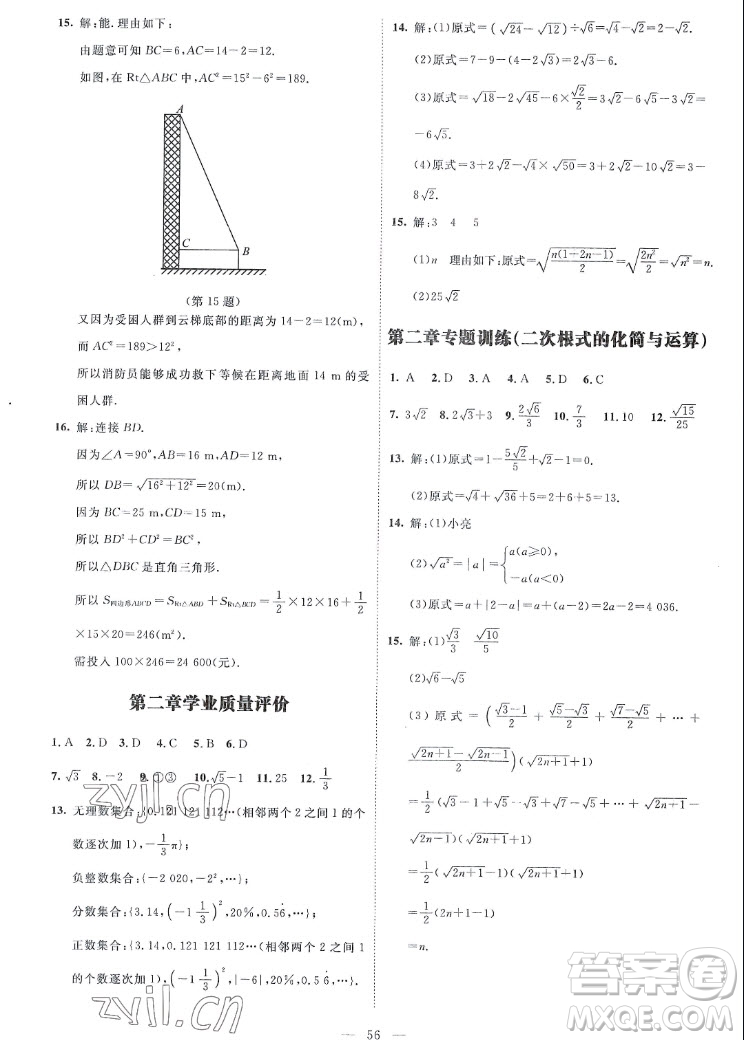 北京師范大學(xué)出版社2022秋課堂精練數(shù)學(xué)八年級(jí)上冊北師大版山西專版答案