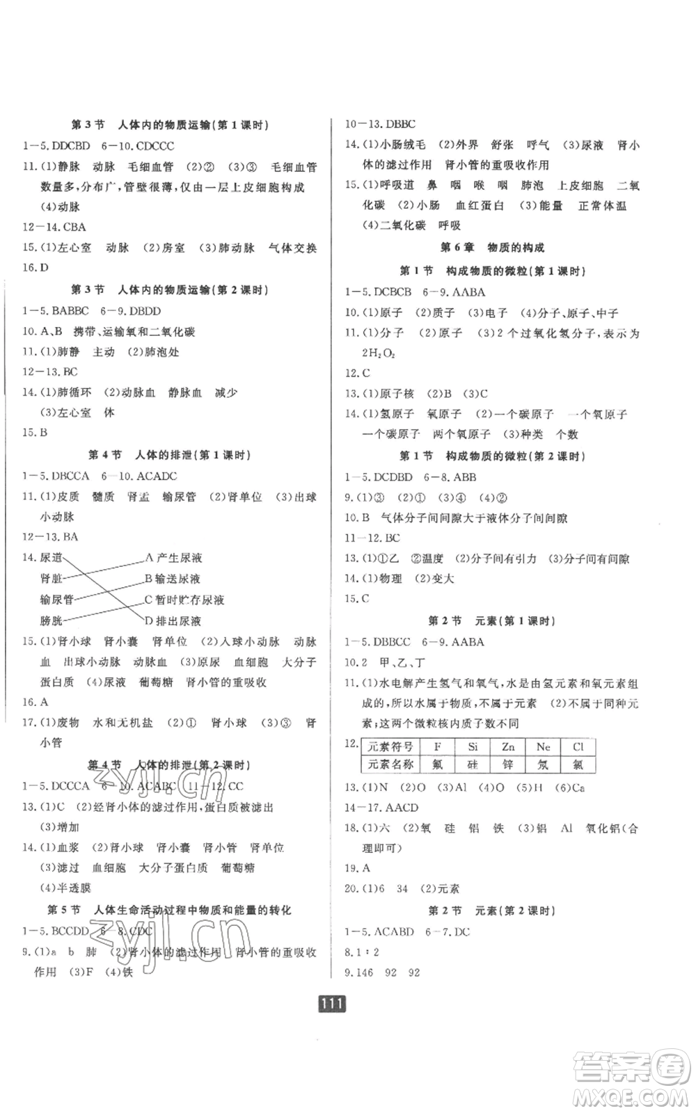 延邊人民出版社2022勵(lì)耘書業(yè)勵(lì)耘新同步八年級上冊科學(xué)華師大版A本參考答案