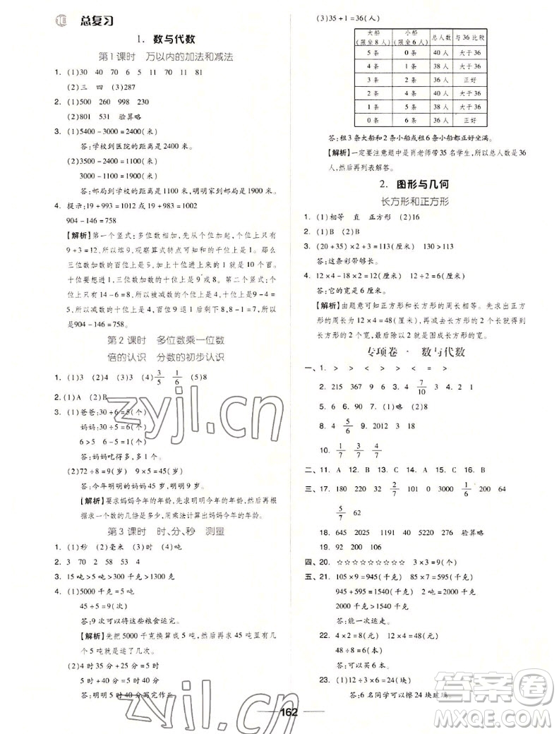 山東科學技術(shù)出版社2022秋新思維伴你學三年級上冊數(shù)學人教版答案