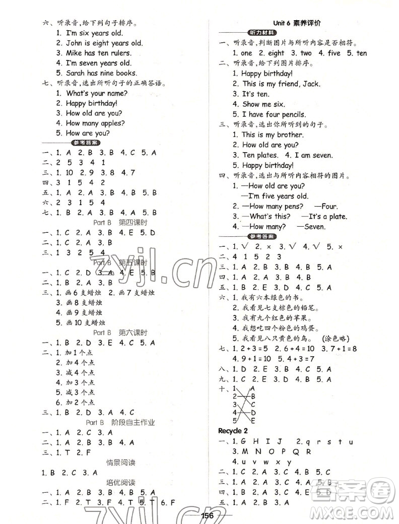 山東科學(xué)技術(shù)出版社2022秋新思維伴你學(xué)三年級(jí)上冊(cè)英語人教版答案