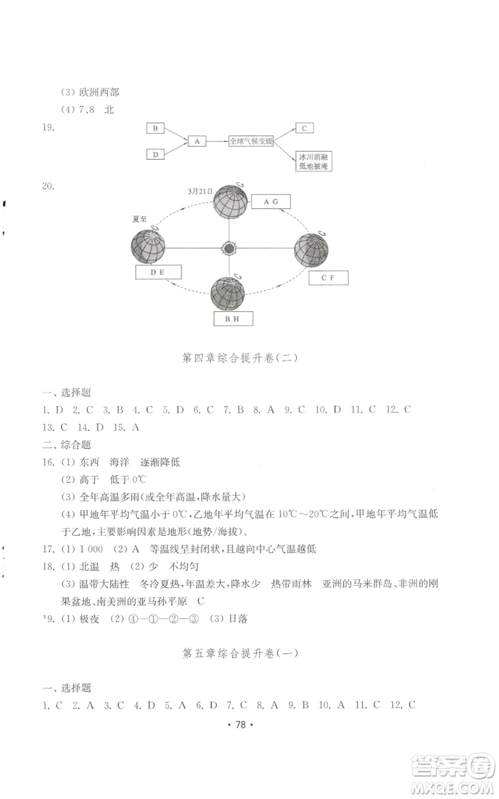 山東教育出版社2022初中基礎(chǔ)訓(xùn)練七年級上冊地理湘教版參考答案