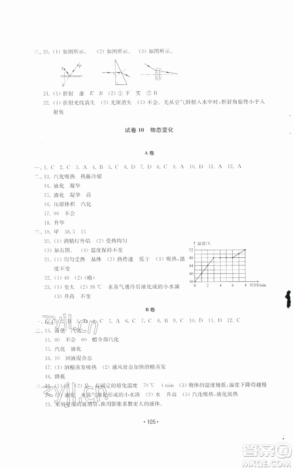 山東教育出版社2022初中基礎(chǔ)訓練八年級上冊物理人教版參考答案