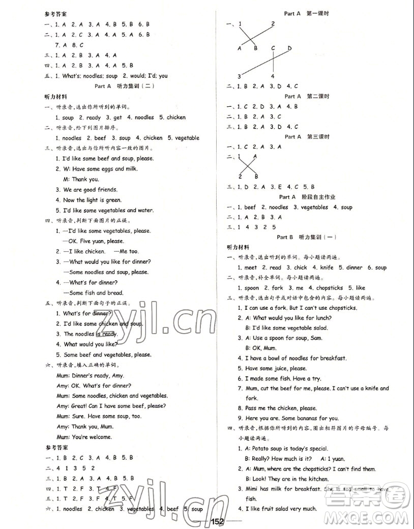 山東科學(xué)技術(shù)出版社2022秋新思維伴你學(xué)四年級(jí)上冊英語人教版答案