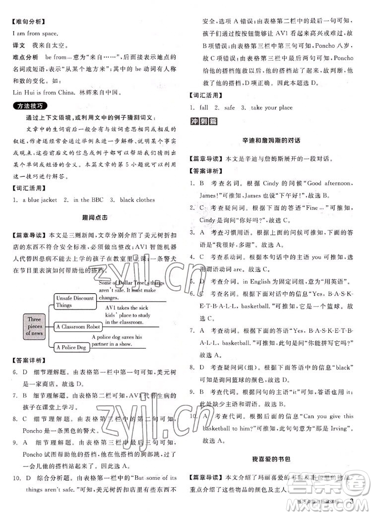 陽光出版社2022秋練就優(yōu)等生英語七年級(jí)上冊RJ人教版答案